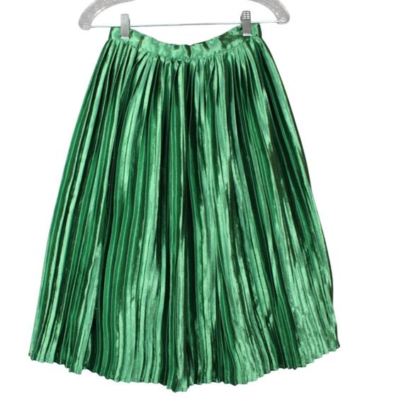 Nasty Gal Womens Emerald Green Satin Pleat Skirt Size‎ 2 - Picture 5 of 5